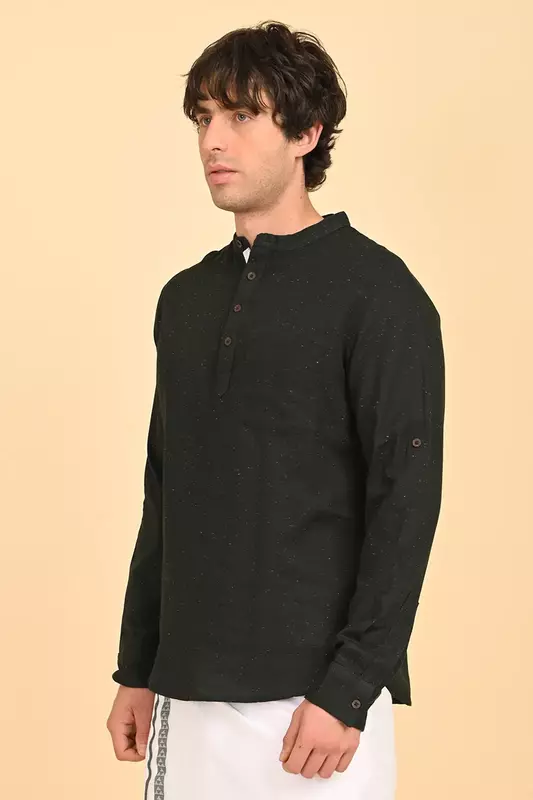 Men's Short Kurta - Green