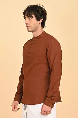Men's Short Kurta - Brown
