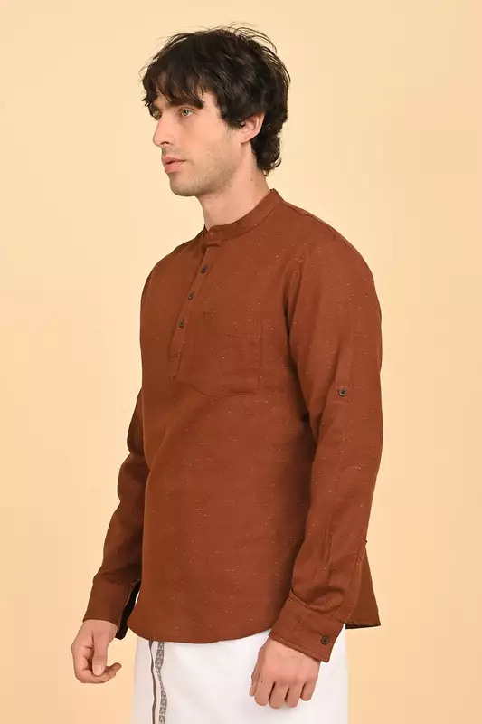 Men's Short Kurta - Brown