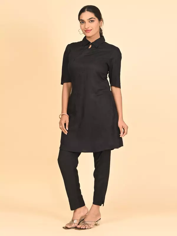 Women's Short Kurta - Black