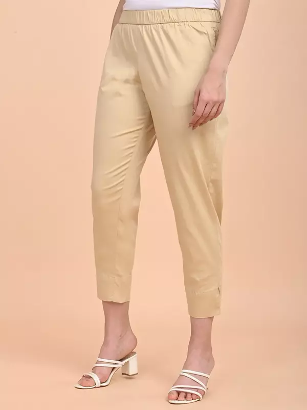 Women's Trousers - Beige