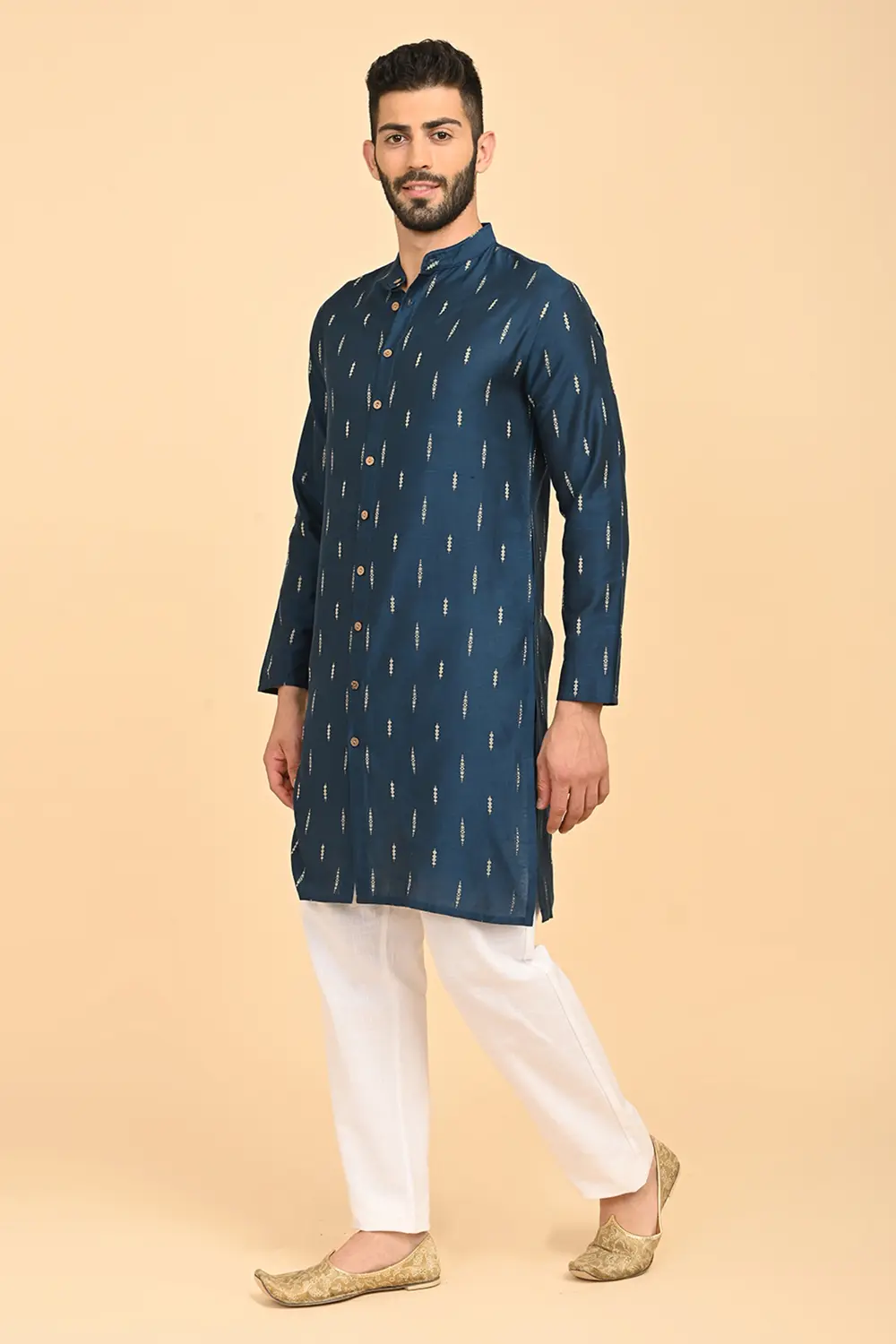 Men's Jacquard Full Open Long Kurta