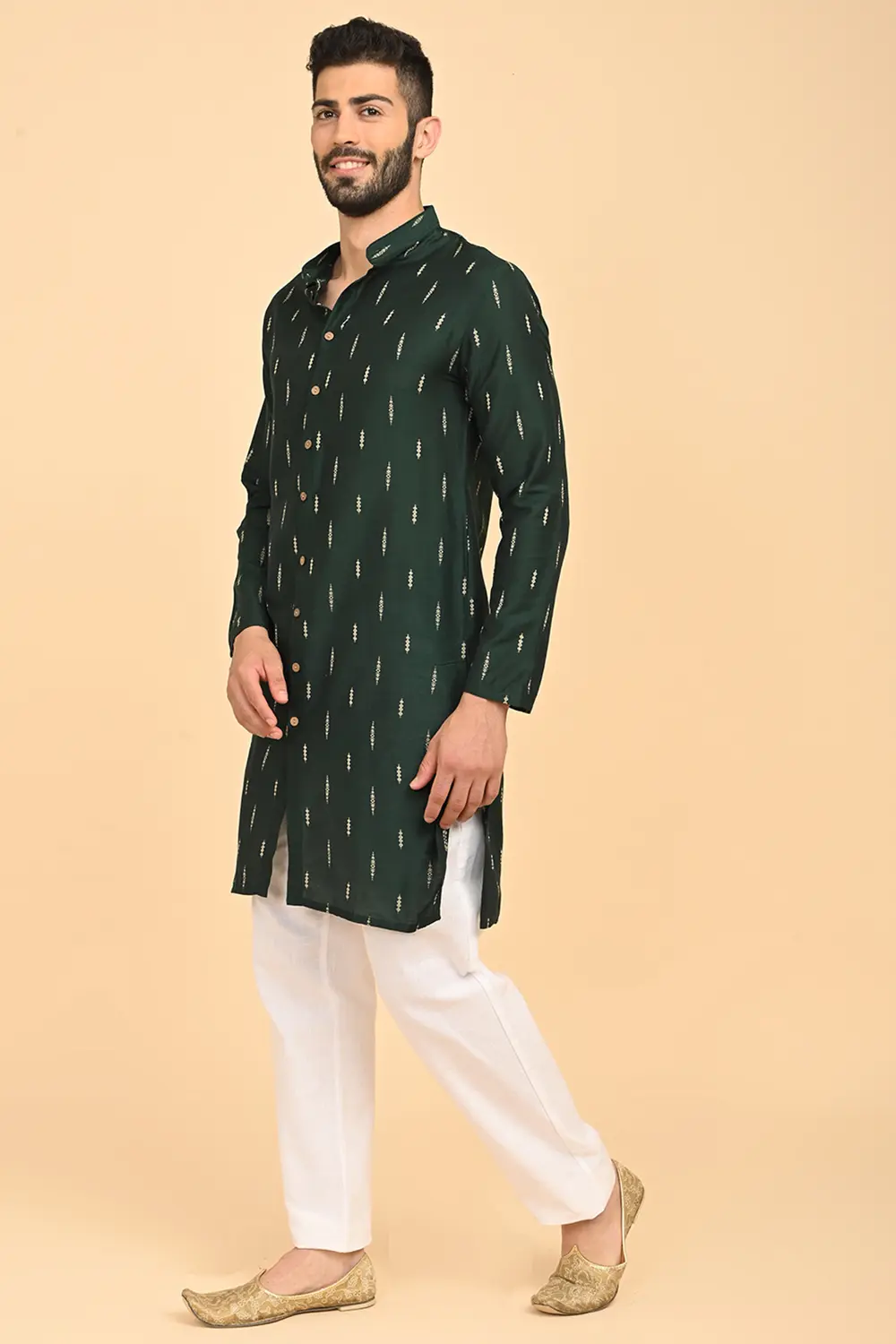 Men's Jacquard Full Open Long Kurta