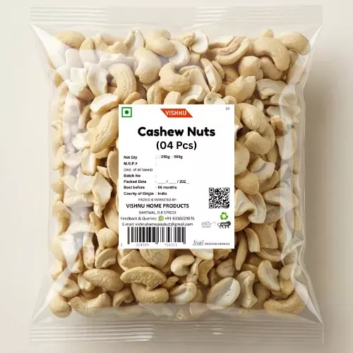Fine Quality – Cashew 4pcs | Premium Whole Cashews – 250g