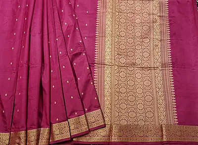Rani Pink No Zari Banarasi Saree Online