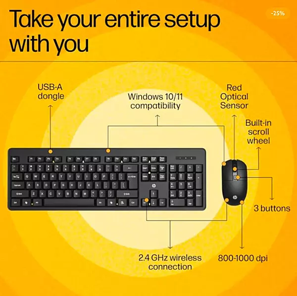 HP Wireless KB & Mouse Combo km260