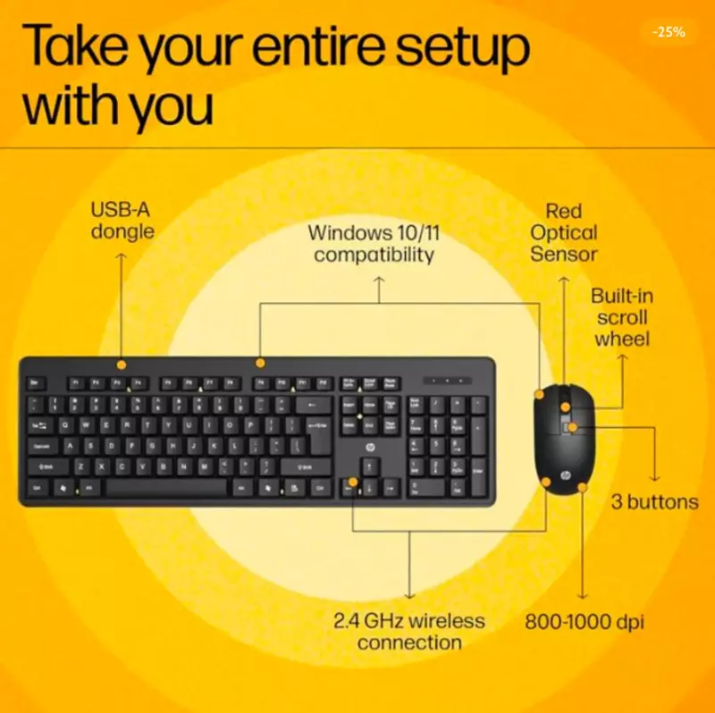 HP Wireless KB & Mouse Combo km260