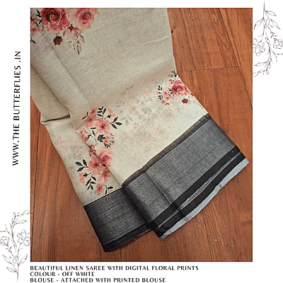 PURE LINEN SAREE  YBRSLIN23447