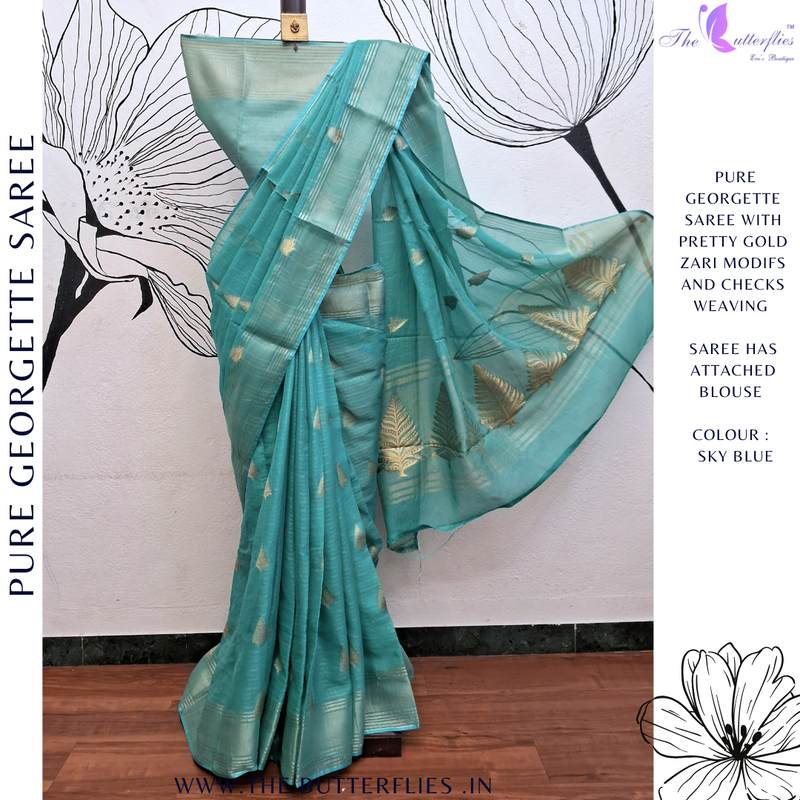 PURE GEORGETTE SAREE  VFLSGRS23918