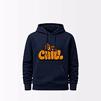 Unisex Navy Blue Chill Graphic Printed Hoodie