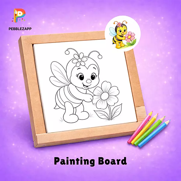 friendly Bee with Flower Coloring
