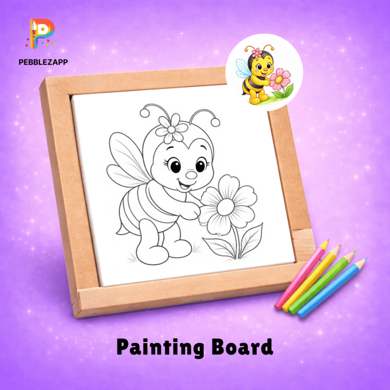 friendly Bee with Flower Coloring