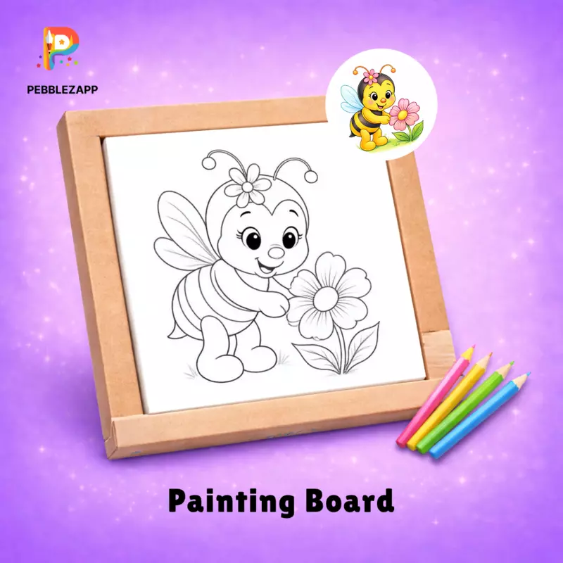 friendly Bee with Flower Coloring