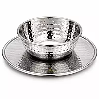 SS FINGER BOWL WITH SAUCER HAMMER