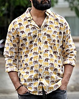 Rawscal Elephant Motif Men’s Printed Cotton Shirt  | Full Sleeves