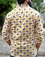 Rawscal Elephant Motif Men’s Printed Cotton Shirt  | Full Sleeves