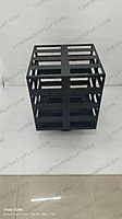 Four-sided LED cube cabinet 640 mm per side in powder-coated GI, hanging display – Lumina