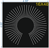 4X4FT DEGREE CIRCLE 16X48 4X4 FT TOTAL768 HOLES