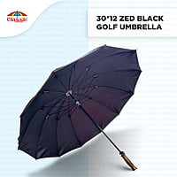 30inch Zed Black Golf Umbrella (Pack of 6pcs) | 8Tar- INR 190/piece | 12Tar - INR 255/piece
