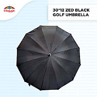 30inch Zed Black Golf Umbrella (Pack of 6pcs) | 8Tar- INR 190/piece | 12Tar - INR 255/piece