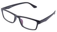 Unisex Rectangular Large Spectacle Frame. Glossy Black Color Frame. Zero Power Lens.