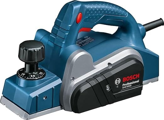 Bosch GHO 6500 Electric Planer, 650W, 2.6 mm Depth, 82 mm Width, 16,500 rpm, Optimized Air Flow, 2.8 kg + Hex Key, Parallel Guide, Sharpening Device & Setting Gauge For HSS Blade, 1 Year Warranty