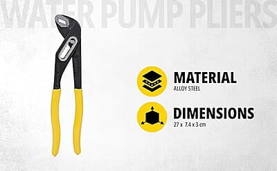 STANLEY 71-669 10'' Steel Slim Water Joint Curve Pump Plier with Anti-Corrosion Properties for Plumbing Use, YELLOW & BLACK STANLEY 71-669 10'' Steel Slim Water Joint Curve Pump Plier with Anti-Corrosion Properties for Plumbing Use, YELLOW & BLACK