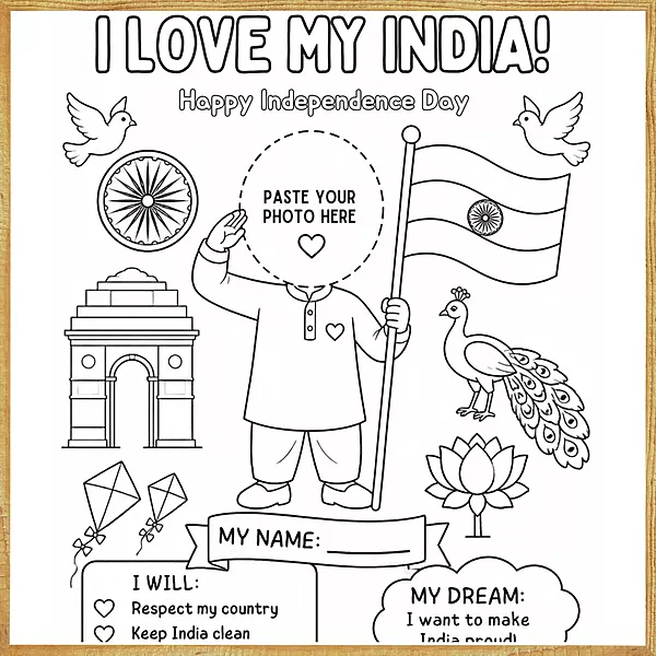 I Love My India – Independence Day – Colour & Frame Kit