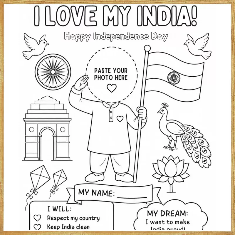 I Love My India – Independence Day – Colour & Frame Kit