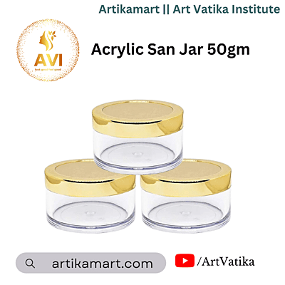 Acrylic San Jar + White Inner + GOLDEN Cap - 50g Acrylic San Jar + White Inner + GOLDEN Cap - 50g