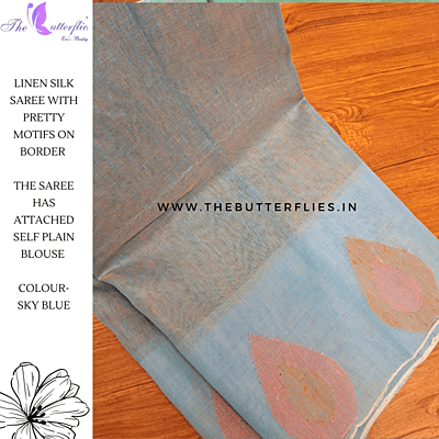 SILK LINEN SAREE  MKTSLIN23613