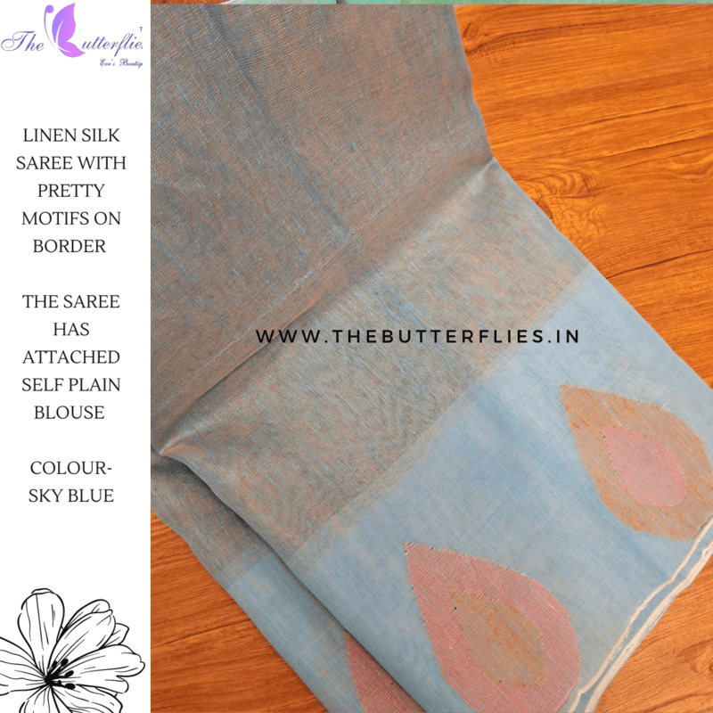 SILK LINEN SAREE  MKTSLIN23613
