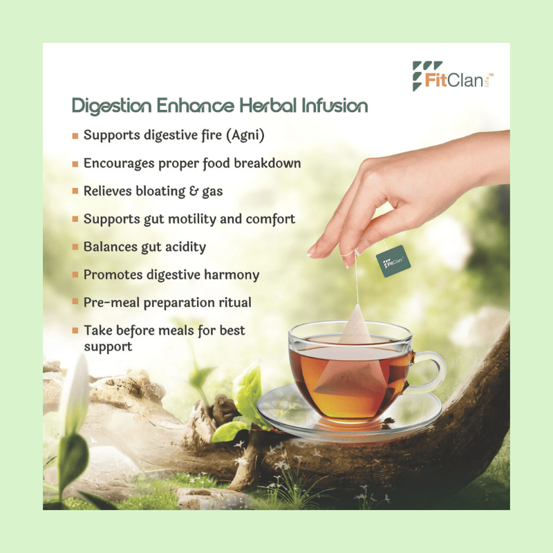 Digestion Enhance Herbal Tea | Ayurvedic Digestive Tea with Fennel, Ginger & Mint