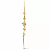 Impon Gold Plated Floral Bracelet for Women | Adjustable Hand Chain with Stone | Elegant Daily Wear Gold Finish Jewelry