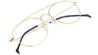 Soigné Unisex Medium Round Spectacle Frame.Golden Color