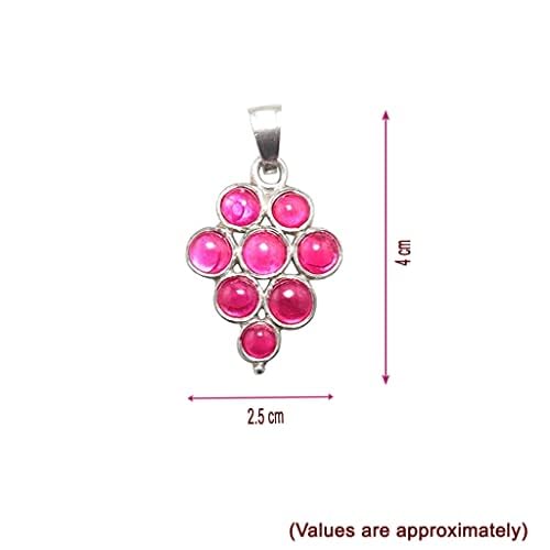 Sterling Silver Chain with Red Stone Pendent