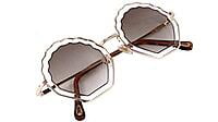 Soigné Female Medium Round Sunglasses. Transparent&Brown Lens Soigné Female Medium Round Sunglasses. Transparent&Brown Lens