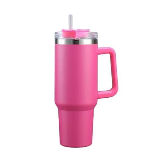 STEEL SIPPER 40oz Stainless Steel Vacuum Insulated Tumbler with Straw and Lid & Handle, Travel Coffee Mugs Cups for Hot Drinks with Handle and Straw Insulated Water Bottle Iced Coffee Cup