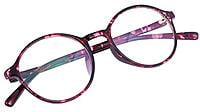 Unisex Round Thin Medium Spectacle Frame. Red & Transparent Frame