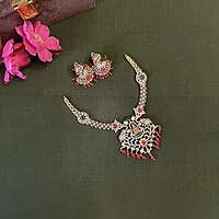 Lakshmi hasli with pavalambeads