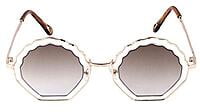 Soigné Female Medium Round Sunglasses. Transparent&Brown Lens Soigné Female Medium Round Sunglasses. Transparent&Brown Lens