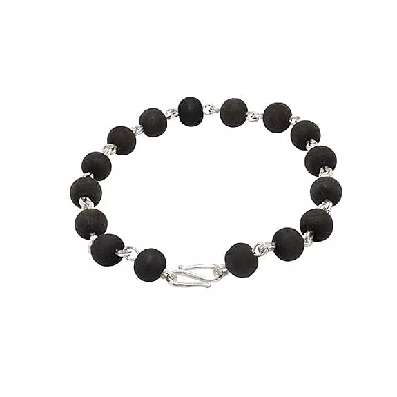 Silver Tied Karungali Bracelet