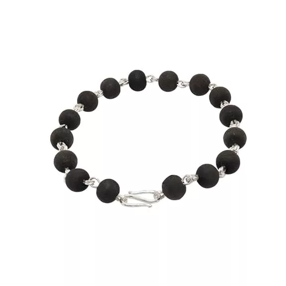 Silver Tied Karungali Bracelet