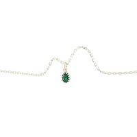 Silver Chain with Green Stone Pendant