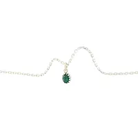 Silver Chain with Green Stone Pendant