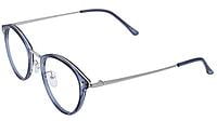 Soigné Unisex Large Round Spectacle. See Through Blue