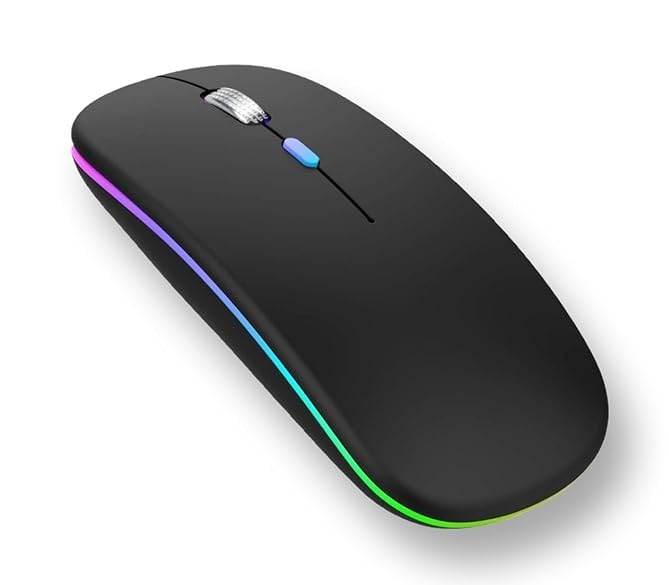 Wireless Bluetooth RGB Mouse: Rechargeable, Silent & Slim Wireless Bluetooth RGB Mouse: Rechargeable, Silent & Slim