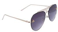 Unisex Large Aviator Sunglasses. Gradient & See Through Black Color Lens.