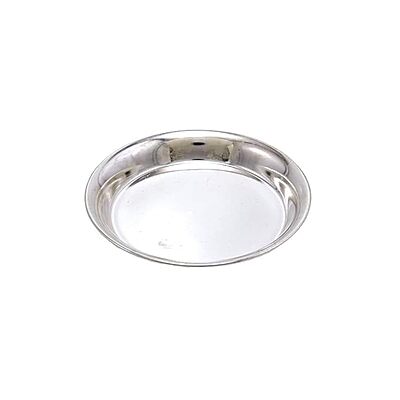 Silver Plain Plate for Pooja,Home (8CM)