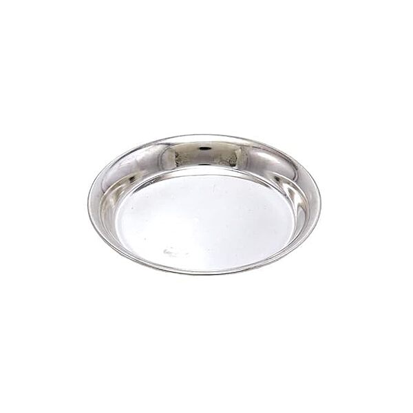 Silver Plain Plate for Pooja,Home (8CM)